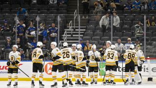 Haggerty: New combos working for Bruins with Pastrnak return  taken at BSJ Headquarters (Bruins). Photo by Jeff Curry-Imagn Images