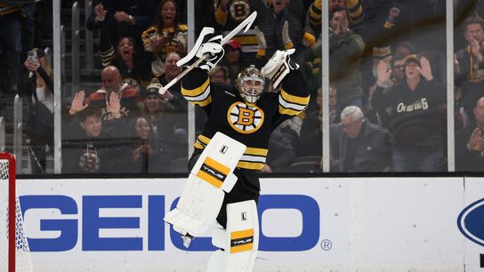 Haggerty: Swayman entering the zone for the Bruins taken at TD Garden (Bruins)