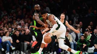 BSJ Live Coverage: Celtics at Bucks 7:30 p.m. - Giannis Antetokounmpo returns taken at BSJ Headquarters (Celtics). Photo by © Robert DeChiara