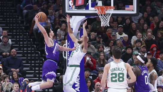 Karalis: A closer look at Derrick White's seven blocked shots in Utah taken at BSJ Headquarters. Photo by (Rob Gray-Imagn Images)