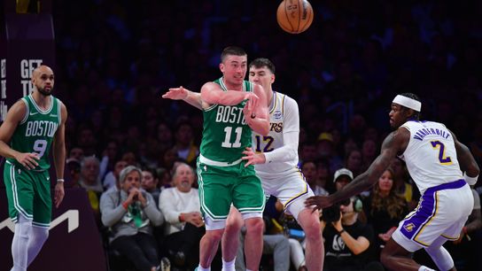 Simone's Six: Pritchard's fire, Doncic's defense, and the ultimate rivalry in Celtics-Lakers taken at Crypto.com Arena (Celtics). Photo by © Gary A. Vasquez