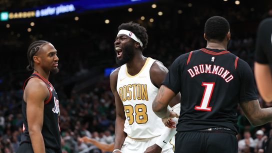 Simone's Six: Neemias Queta dominates, Jaylen Brown's patience, and effort without credit in Celtics-76ers taken at TD Garden (Celtics). Photo by © Paul Rutherford