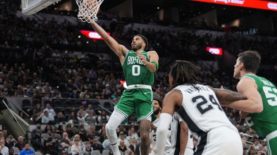 Simone's Six: The Wembanyama effect, Jaylen Brown's ejection, and Ron Harper Jr. ball in Celtics-Spurs taken at BSJ Headquarters (Celtics). Photo by © Daniel Dunn