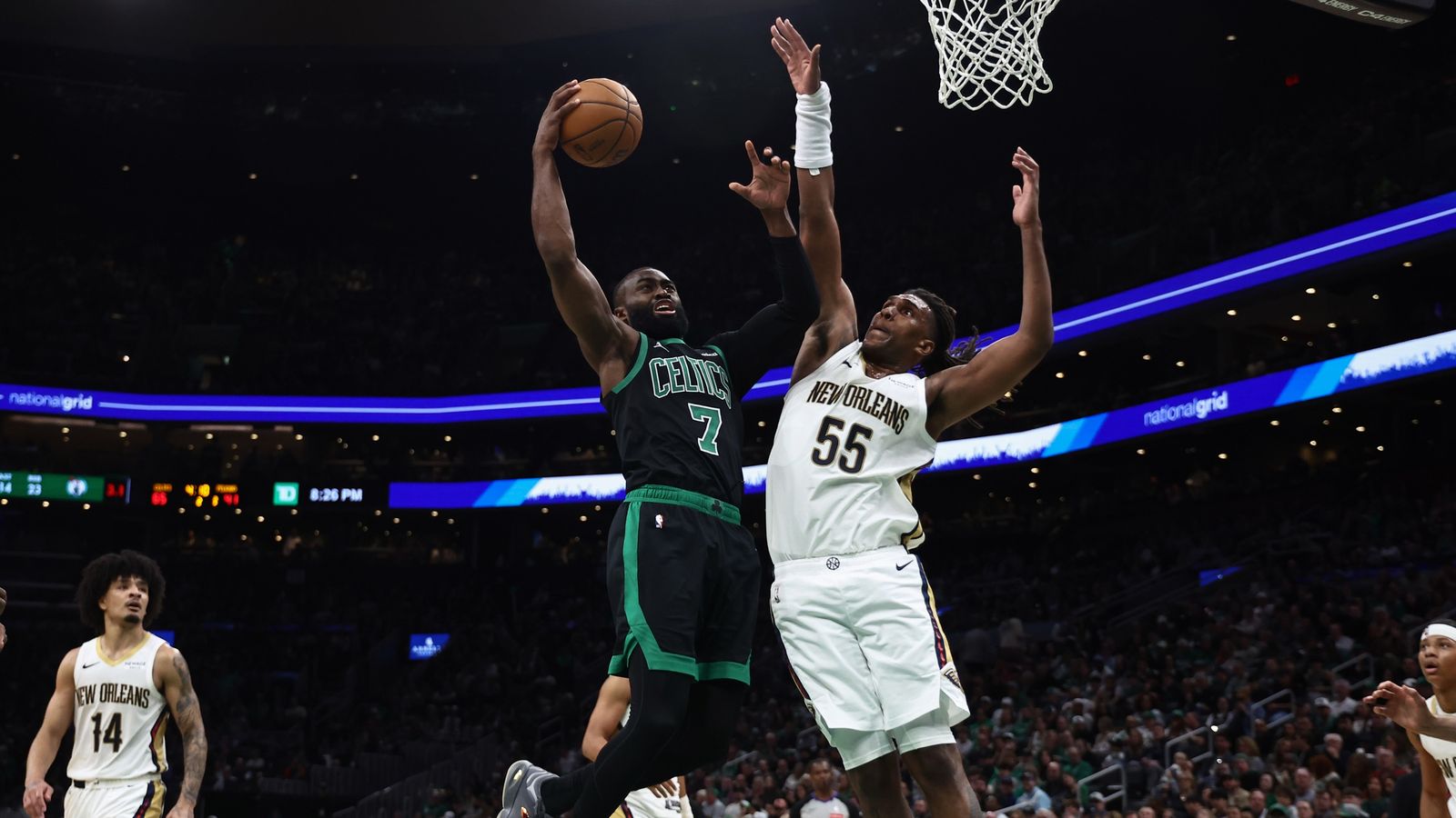 FINAL: Celtics 144, Pelicans 118 - Boston rains 3s on New Orleans taken at TD Garden (Celtics). Photo by © Winslow Townson