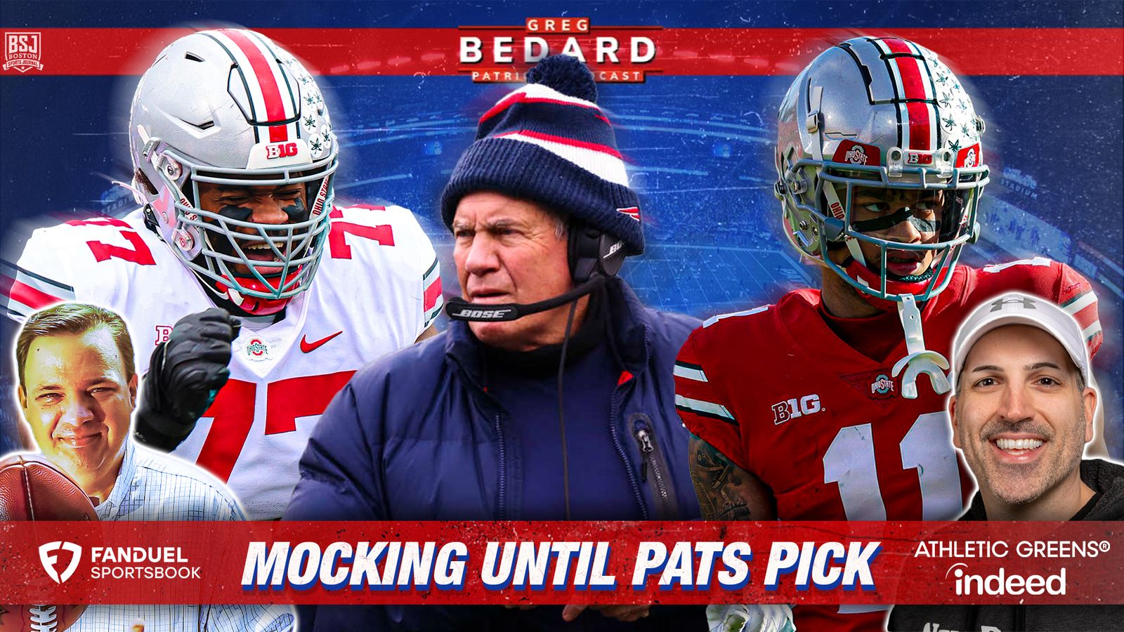 FDsportsbook Podcast & Video: Bedard Patriots Pod - Mock the draft through  Pats pick; absurd Mac claims