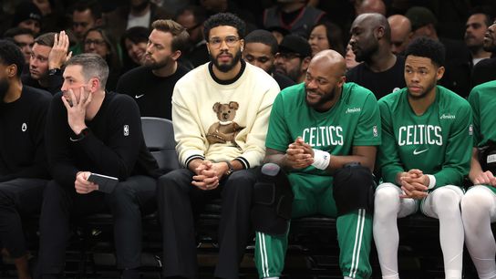 NBA Notebook: How soon can Jayson Tatum return from an Achilles tear? taken at BSJ Headquarters (Celtics). Photo by Brad Penner-Imagn Images