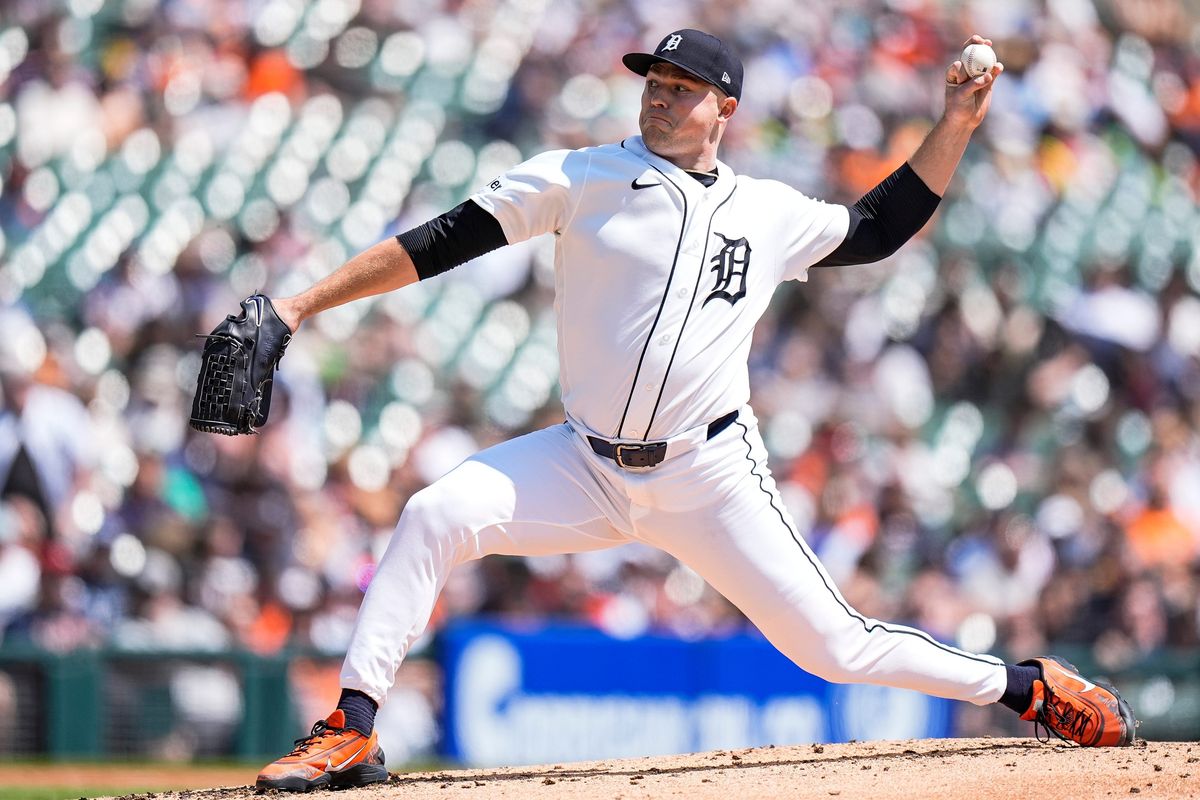 Detroit Tigers pitcher Tarik Skubal (29) throws against Milwaukee Brewers during the second inning at Comerica Park in Detroit on Thursday, April 23, 2026. Detroit Tigers pitcher Tarik Skubal (29) throws against Milwaukee Brewers during the second inning at Comerica Park in Detroit on Thursday, April 23, 2026.