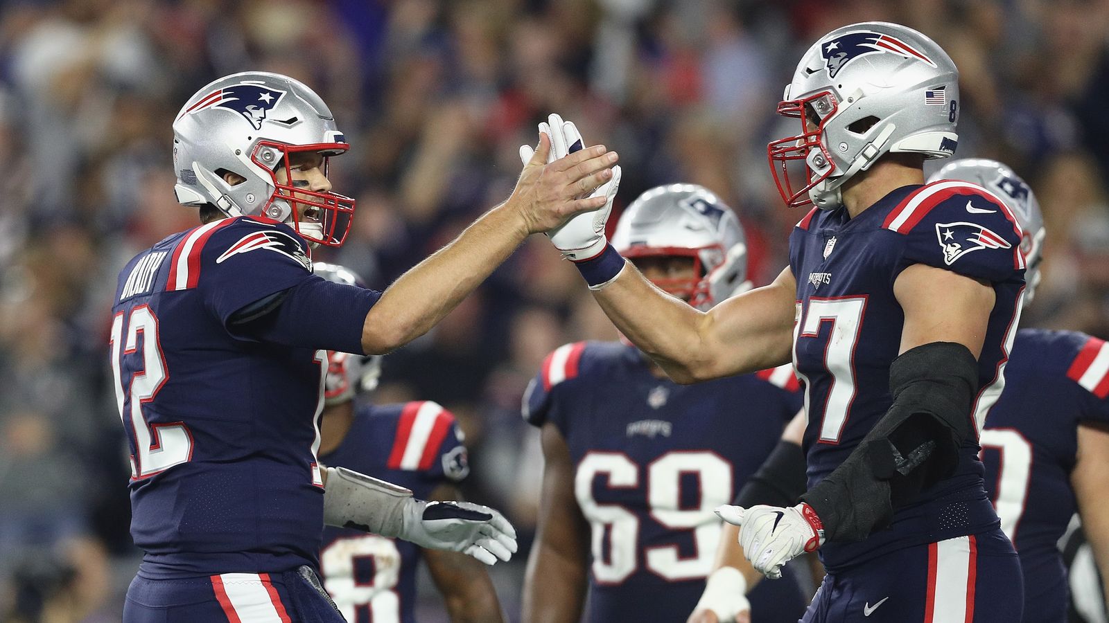 PATRIOTS: Happy reunion for Brady and Edelman