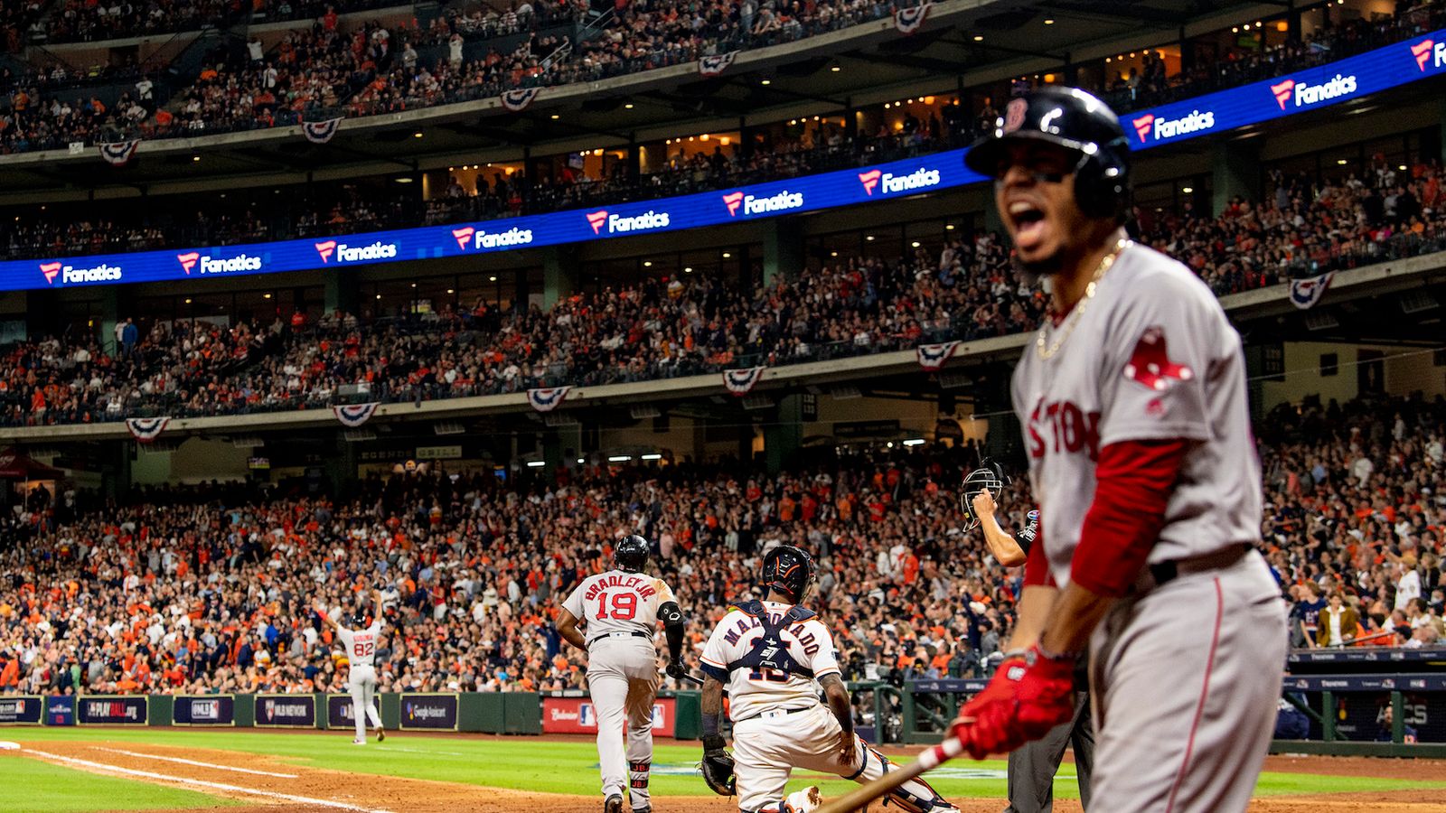 Andrew Benintendi signed Red Sox Game 2 Catch photo Fanatics &