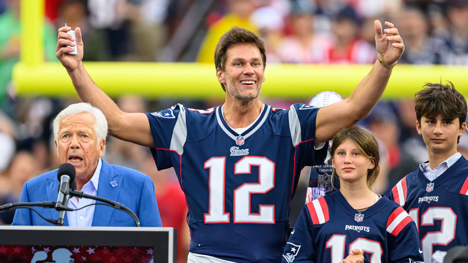 Tom Brady Shares Photo with All Three Kids as They Pose at Gillette Stadium