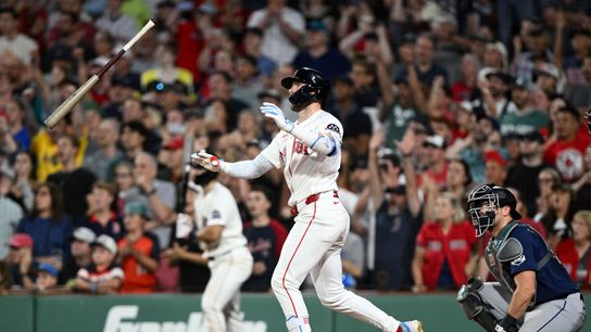 Trevor Story walks it off as Red Sox rally past Mariners in wild 9-8 win taken at BSJ Headquarters (Red Sox). Photo by Brian Fluharty-Imagn Images
