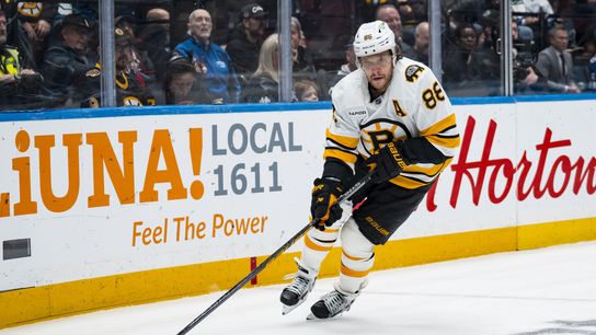 BSJ Live Coverage: Bruins 1 at Kraken 1 (2nd) - Pastrnak scores to tie game going into intermission taken at BSJ Headquarters (Top Bruins). Photo by (Bob Frid-Imagn Images)