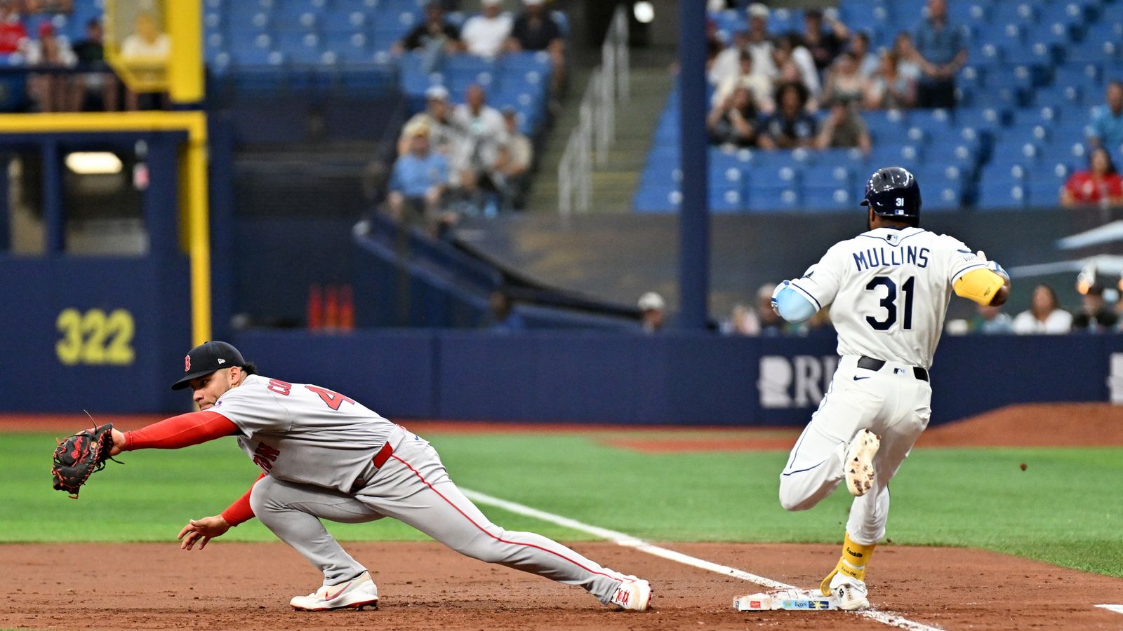 Final: Red Sox 1, Rays 3 - Red Sox struggle against Tampa Bay bullpen taken at BSJ Headquarters (Top Red Sox). Photo by (Jonathan Dyer-Imagn Images)
