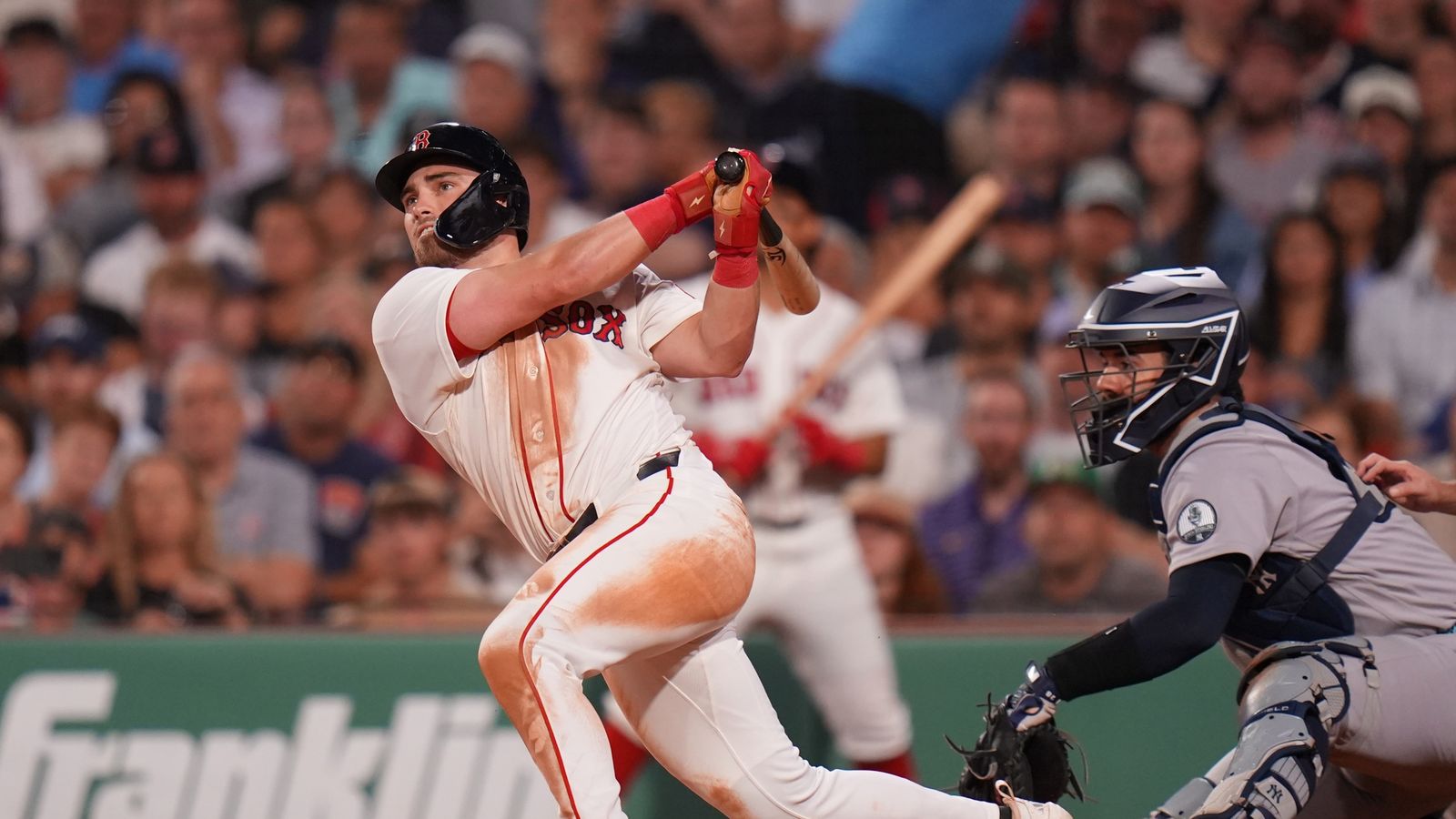 Final: Red Sox 6, Yankees 3 - Red Sox score four runs in fifth inning taken at BSJ Headquarters (Red Sox). Photo by (David Butler II-Imagn Images)