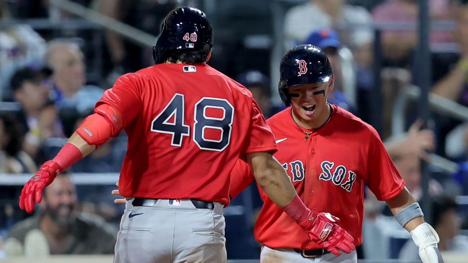Final: Red Sox 6, Mets 2 - Seigler and Abreu hit home runs, Gray allows one earned run taken at BSJ Headquarters (Red Sox). Photo by (Brad Penner-Imagn Images)