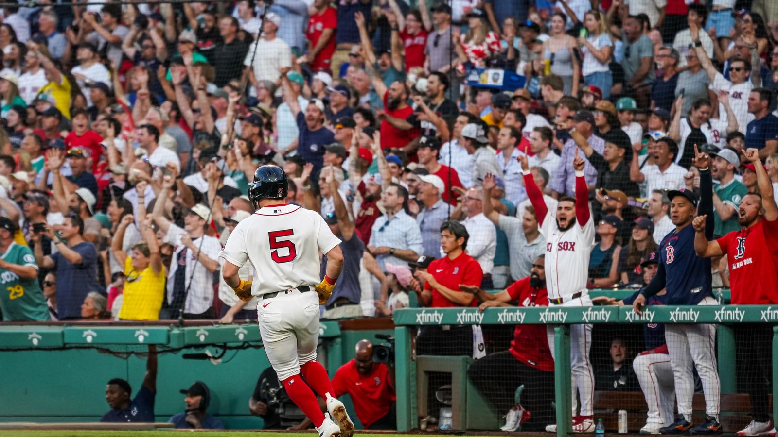 Final: Red Sox 14, White Sox 2 - Red Sox score six runs in multiple innings taken at BSJ Headquarters (Top Red Sox). Photo by (David Butler II-Imagn Images)